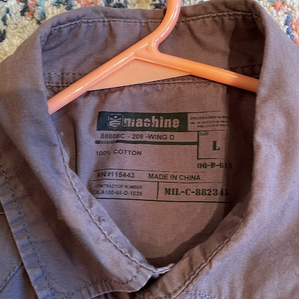Machine Button Up Grey Button Down Large - Picture 6 of 7